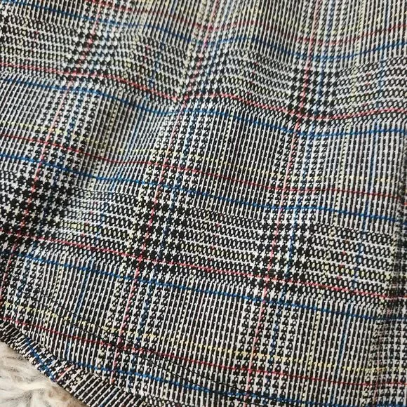 Vylette A-Line Plaid Mini Skirt Gray Faux Button Front Women's Size‎ XS - Picture 2 of 9